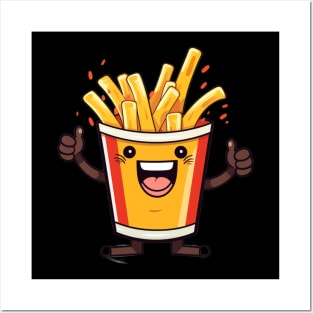 kawaii french fries T-Shirt cute potato food Posters and Art